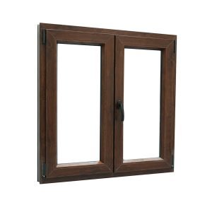 Ventana PVC oscilobatiente nogal 2 hojas